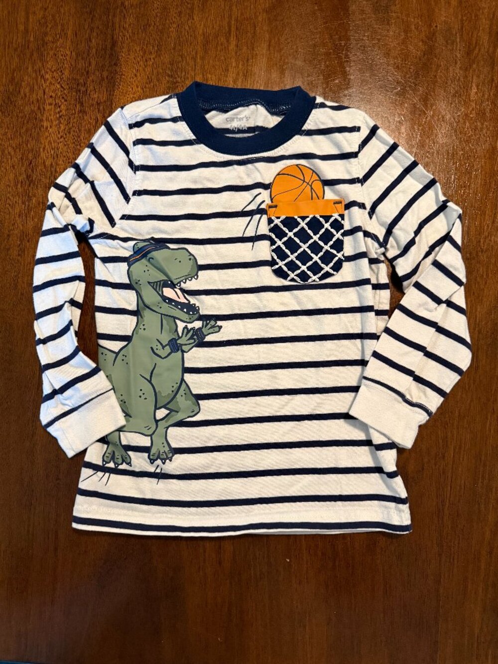 4T Dinosaur Basketball Long Sleeve